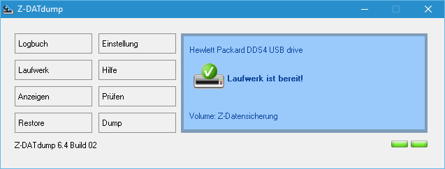 Z-DATdump Bandsicherung Backup auf LTO Band