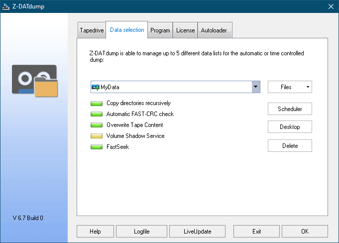 Tape Backup Data Selection