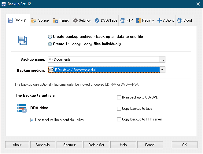 RDX Backup